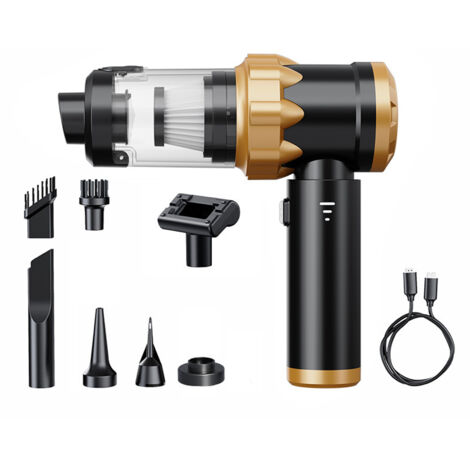 Aspirateur à main, batterie 22000 Pa, aspirateur de voiture avec moteur sans balai, aspirateur sans fil, pour bureau, cuisine, maison, noir (1/5)