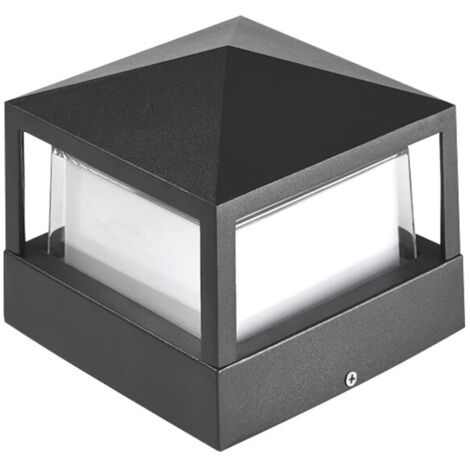 Lampe de Poteau Lampe Pilier Portail Lampe D'exterieur lumiere colonne lampe Villa IP65 etanche Aluminium jardin paysage pelouse porte cloture entree lumier, Blanc Froid Classe energetique A++ (1/5)