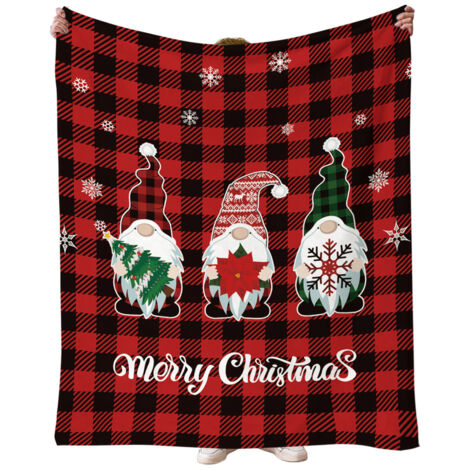 Couverture de Noël, 39,4 x 51,21 cm. Couverture de Noël pour canapé, douce, chaude et réversible, idéale pour les fêtes d'hiver. Cadeaux bonhommes de neige (1/5)