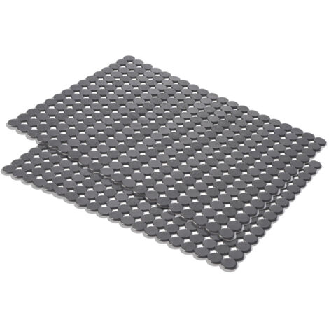 2 Pièces Tapis Evier Cuisine Tapis d'évier Découpable Noir Protection Evier PVC Tapis d'évier Décoratif Tapis D'évier de Cuisine pour Protéger l'évier Contre la Aaleté et les Rayures (40x30 cm) (1/5)