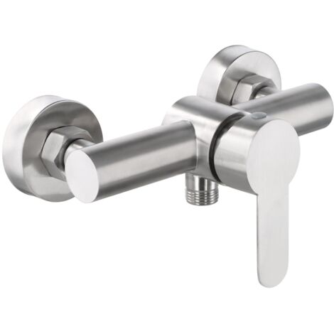 Mitigeur de Douche Mural, Robinet Douche Universel Acier inoxydable 304, Mitigeur Monocommande Douche avec Accessoires de Montage pour Eau Froide et Chaude (1/5)
