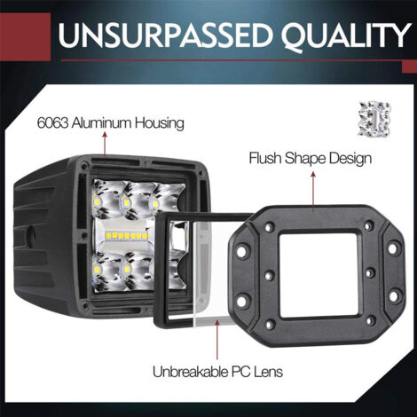Rampe LED 31 Pouces (79 Cm) 660W, 6000K Blanc - IP67, 12-30V, Pour 4x4, Camion, Tracteur, Bateau - 6