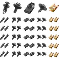 Kit Fixation Voiture 72 Pièces - U Clips, Vis, écrous, Agrafes - Pour Pare-chocs, Garde-boue, Plaque - Acier Carbone Résistant