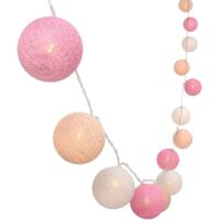 Guirlande Lumineuse Boules, Boules de Noel Batterie Chaîne de Lumière LED Lumière Décoration Pour La Saint Valentin Arbre de Noël Mariage Anniversaire Fêtes (1.5M-10 Balle,Rose)