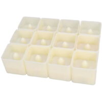 12 lampes bougies carrées à effet bougie, bougies chauffe-plat électroniques sans flamme, décorations de fête, maison, bar, café - Paillettes jaunes (blanc)