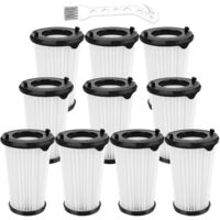 Lot de 10 filtres pour Aspirateurs Ergorapido AEG CX7 CX7-2 pour tous les modèles,Filtre Hepa pour Electrolux AEG CX7 CX7-2 AEF150,Filtre de Remplacement et 1 Brosses de Nettoyage