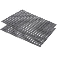 2 Pièces Tapis Evier Cuisine Tapis d'évier Découpable Noir Protection Evier PVC Tapis d'évier Décoratif Tapis D'évier de Cuisine pour Protéger l'évier Contre la Aaleté et les Rayures (40x30 cm)