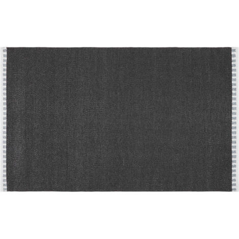 ALFOMBRA INTERIOR Y EXTERIOR NEGRA GENOVA 160X230 CM