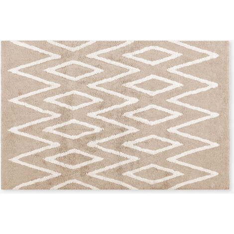 ALFOMBRA ALFOMBRA ALGODÓN LAVABLE ZIGZAG BEIGE 120X170