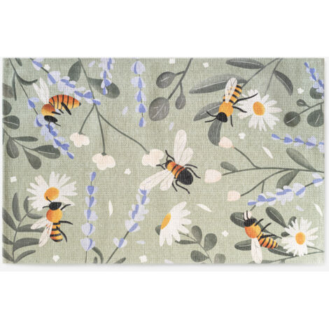 ALFOMBRA INFANTIL VERDE ABEJAS 80X120CM (1/2)