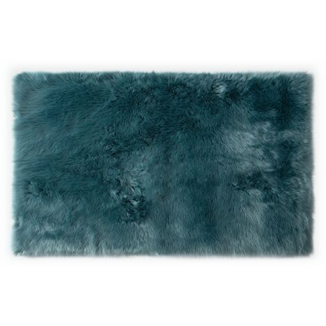 ALFOMBRA PELO LARGO SUAVE AZUL TURQUESA 120X170CM