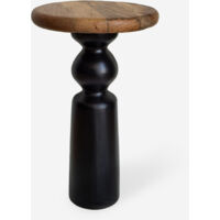 MESA NEGRA Y NATURAL 35,5x35,5x60CM