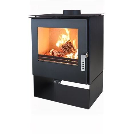 Poêle à bois 7,5 kW pour 100-120 m³ – Rendement 80,2 % – Émissions CO 0,0858 % – Température fumées 204 °C – Dimensions 510x500x850 mm – Verso