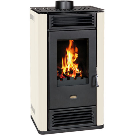 Poêle à bois avec four Prity K3 GT D – 8,1 kW, Ivoire, Classe A+, Rendement 80,4 % (1/2)
