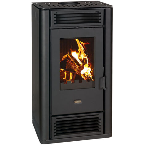 Poêle à bois avec four Prity K2 GT – 8,1 kW, Noir Graphite, Classe A+, Design Moderne (1/2)