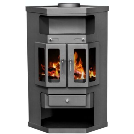 V05 – Poêle à bois 9 kW – Rendement 76,87 % – Émissions CO 0,0907 % – Dimensions 650x523x986 mm – Pour espaces moyens à grands