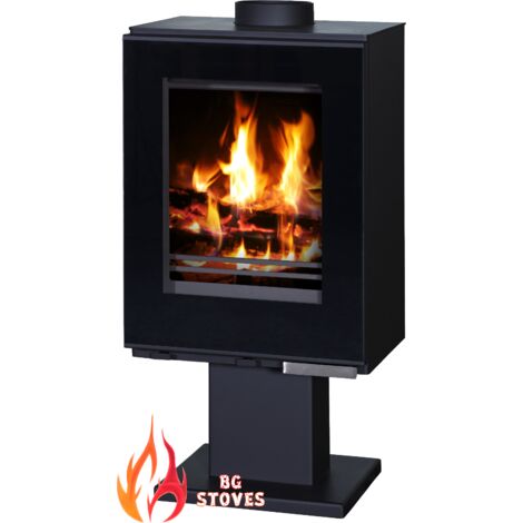 Poêle à bois Rhyton V05 – 9 kW, design moderne avec large vitre panoramique frontale (1/5)