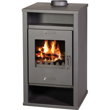 Thermopoêle à bois V05 Deluxe B – 12,2 kW avec échangeur d’eau intégré et design raffiné (1/2)