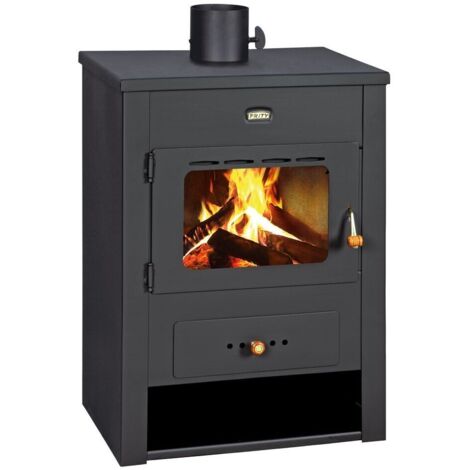 Poêle à bois Prity K13 – 12,1 kW, Noir Graphite, Classe A, Design Robuste (1/4)