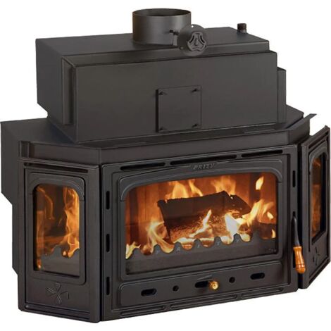 Insert de cheminée PRITY TC W28 33,3 kW porte fonte réservoir 33 L (1/4)