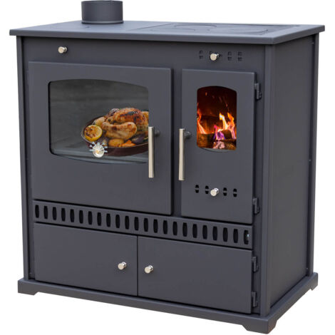 Holzherd Prometey Perfect Eco – 7 kW – Gussplatte, Energieeffizienz, funktionales Design und Rauchrohr links – Energieklasse A