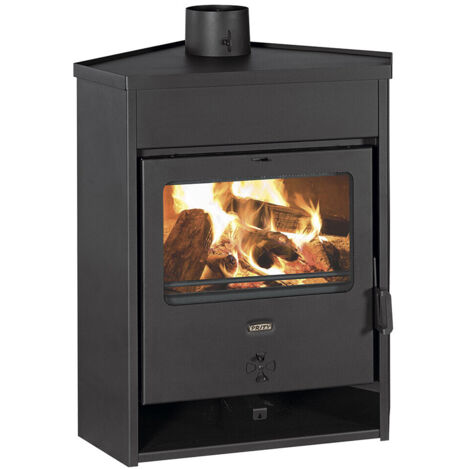 Eck-Holzofen Prity AM D – 12,5 kW – Graphitschwarz – Energieklasse A – Kompaktes und robustes Design (1/5)