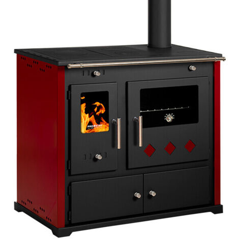 Holzherd Prometey Lux Eco – 9,5 kW – Gussplatte, elegantes Design und Energieeffizienz – Energieklasse A