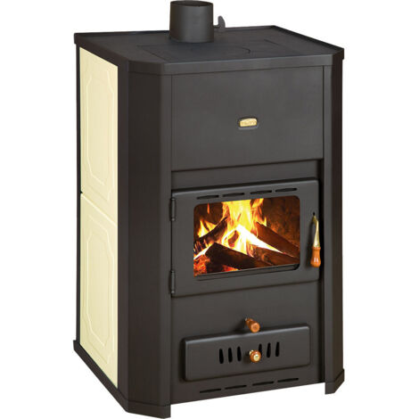 Wasserführender Holzofen Prity WD W24 – 24,3 kW, 31 L Wärmetauscher, Graphitschwarz, Energieklasse A