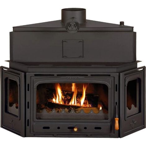 Wasserführender Kamineinsatz PRITY ATC W20  26,1 kW  Gusstür  34 L Wassertank
