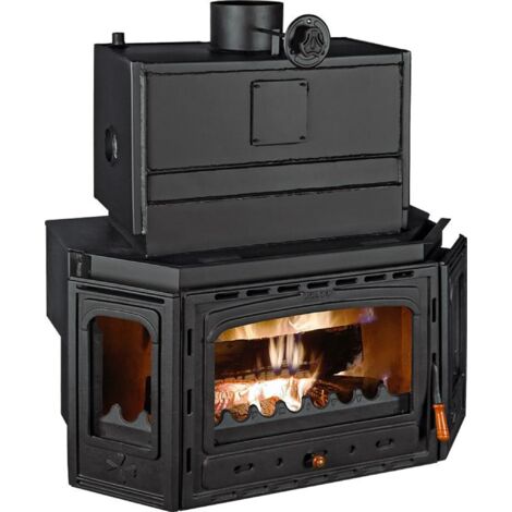 Wasserführender Kamineinsatz PRITY TC W35  40 kW  58-Liter-Wassertank  Gusstür