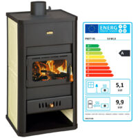 Wasserführender Holzofen Prity S3 W13 – 15 kW, 16 L Wärmetauscher, Graphitschwarz, Energieklasse A