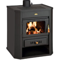 Holzofen Prity WD – 15,9 kW, Robustes Design, Graphitschwarz, Energieklasse A