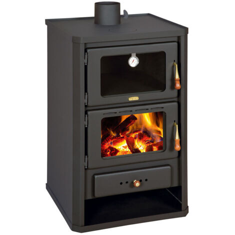EEK A - Estufa de leña PRITY FG 14,2 kW con horno chimenea estufa calefacción cocina