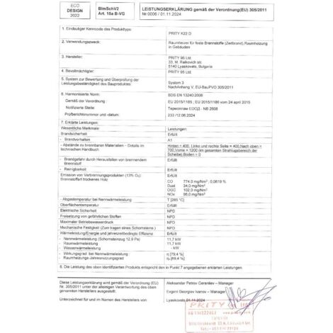 EEK A - Estufa de leña V05 Viki 10,5kW con horno, termómetro y placa de cocción (1/5)
