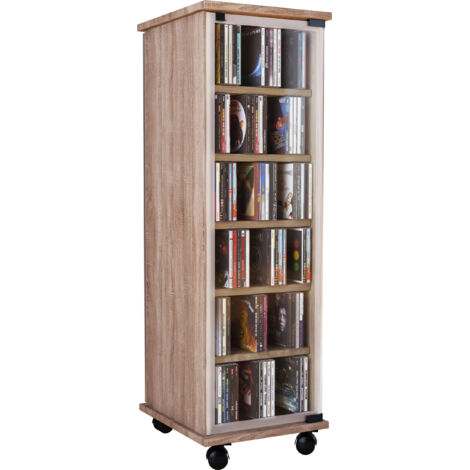 Etagère CD/DVD média Valenza H. 98 x L. 31 x P. 35 cm Sonoma Eiche (Sägerau)