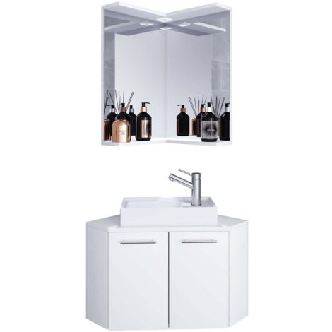 3 pces Lavabo d'angle Vilosa 95x50x50 - VCM (1/3)