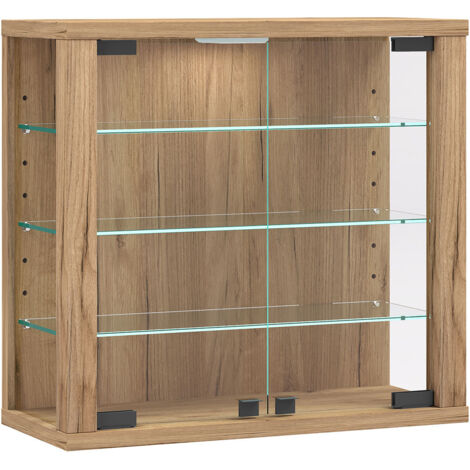 Ebuy24 – Vitrine murale Vitrosa H. 40 cm – L. 43 cm – P. 18 cm – Verre de sécurité ESG – Bois robuste pour objets de valeur