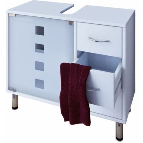 Mobilier de badge : sous-armoire de lavage Darola H. 58 x L. 67 x P. 30 cm Blanc