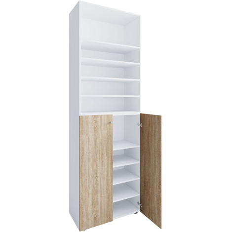 XL Wood Grande armoire à chaussures Lona 10 220x70x40 - VCM (1/3)