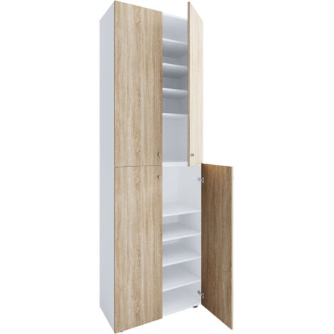 XL Wood Grande armoire à chaussures Lona 10 220x70x40 - VCM (1/3)
