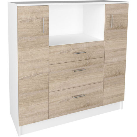 Ebuy24 – Mobilier de cuisine submergé Esilo H. 110 cm – L. 109 cm – P. 40 cm – Panneaux 16 mm – Design fonctionnel avec 2 portes et 3 tiroirs (1/4)