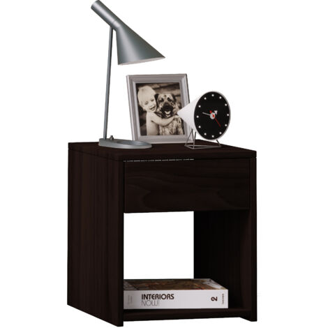 Table de nuit Sledo H. 40 x L. 35 x P. 35 cm Arbre Noyau (1/3)