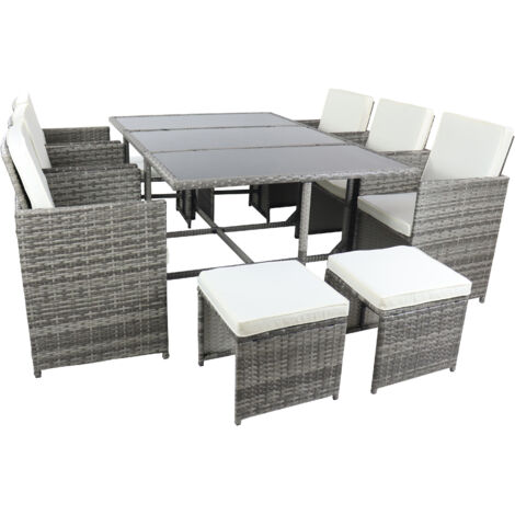 Set de meubles de jardin Raloso H. 74 x L. 170 x P. 110 cm Gris (1/3)