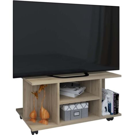 Bois Meuble Télévision Meuble Meuble Télévision Meuble Télévision Seh Rollers Findalo 40x80x40 - VCM (1/5)