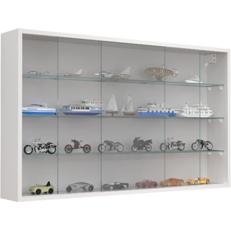 Vitrine murale Drivalo H. 60 cm – L. 100 cm – P. 15 cm – Verre trempé avec bacs glissants – Assemblage mural sécurisé – VCM