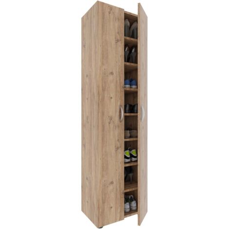 Grande armoire à chaussures en bois XXL Ulas 8 173x49x30 - VCM (1/5)