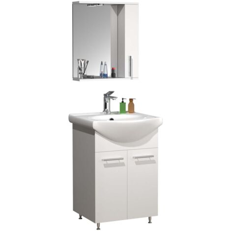 Meuble bogue, lavage Lisalo H. 141 x L. 55 x P. 45 cm Blanc (1/3)