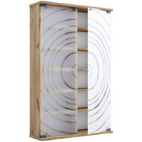 Ebuy24 – Vitrine en bois avec 2 portes en verre ESG – Dimensions H. 92 x L. 60 x P. 18 cm – 10 étagères ajustables – Pour 300 CD ou 130 DVD