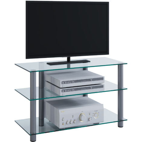 Muebles TV VCM Lowboard Enrutamiento de cable Dimensiones AL. 45 x AN. 59 x T. 48 cm Muebles Fernseh - Sindas (vidrio transparente)