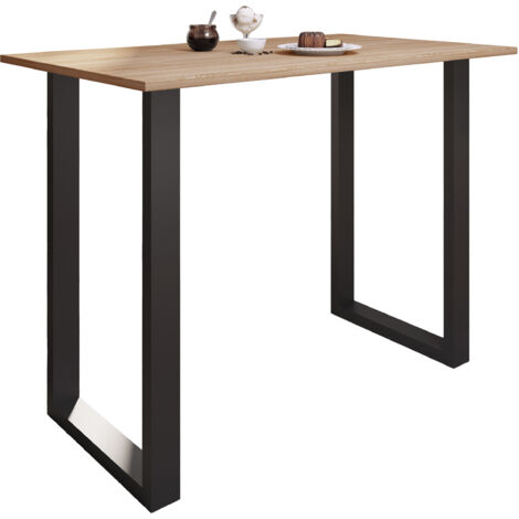 Mesa de barras VCM  Tresen  Mesa de pie  Mesa alta  Mesa de mesa de barba - Xona 140x80 cm (Negro / Roble Sonoma)